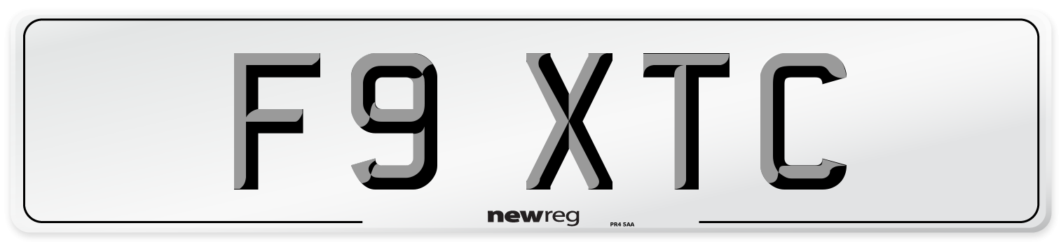 F9 XTC Number Plate from New Reg